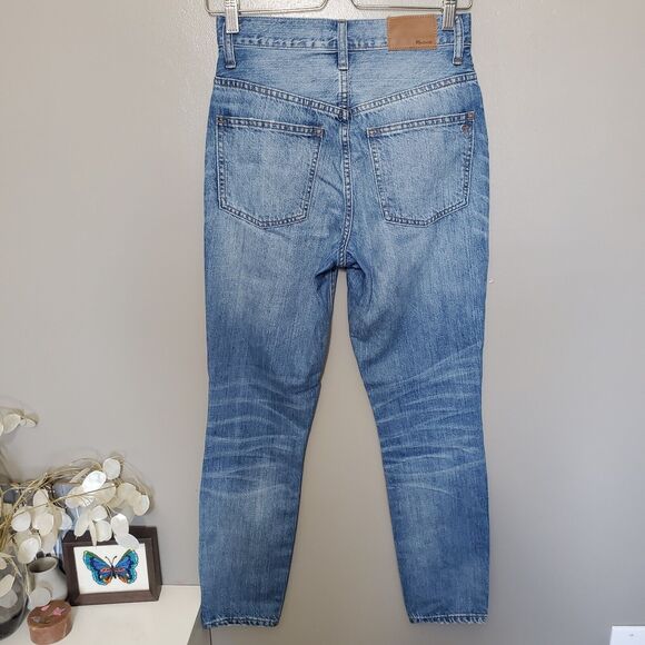 Madewell Jeans Womens Size 25 Rigid High Rise Skinny Medium Wash Distressed 2018 - Picture 3 of 14
